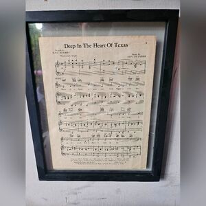 Framed sheet music